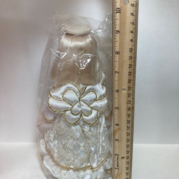 Precious Moments Angel Tree Topper New Vintage Ivory Quilted #761893 with box - Picture 7 of 9